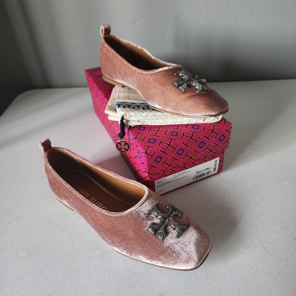 Tory Burch Velvet Ballet Flats "EUC" - Picture 2 of 16